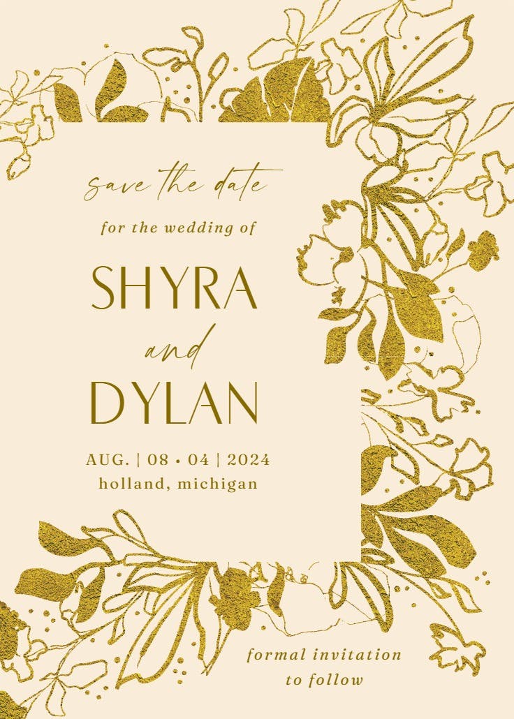 Abstract blooms - save the date card