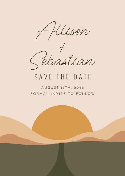 Abstract landscape - save the date card