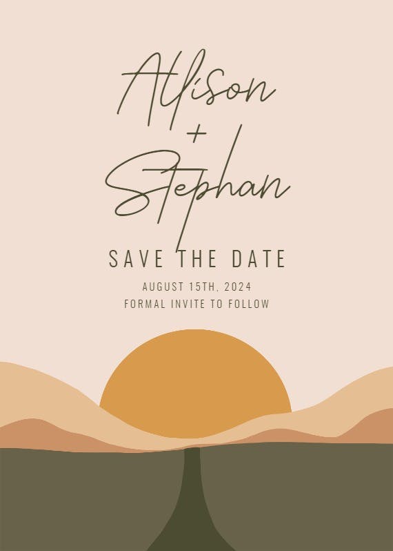 Abstract landscape - save the date card