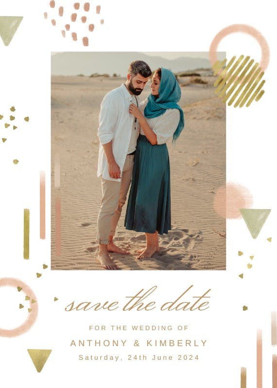 Abstract pastel decoration - save the date card