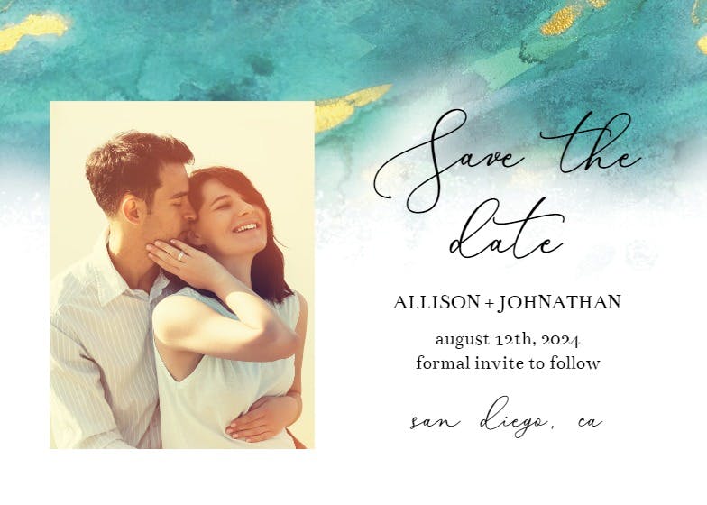 Abstract watercolor - save the date card