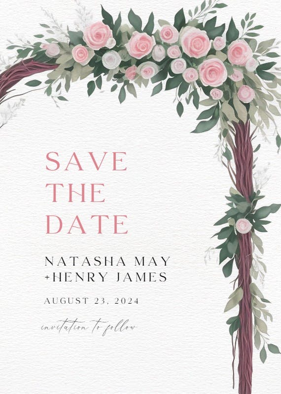 Adorned arch - save the date card