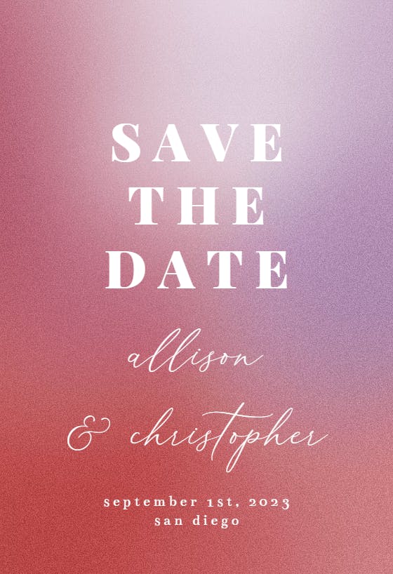 Aesthetic Gradient - Save The Date Card Template (Free) | Greetings Island