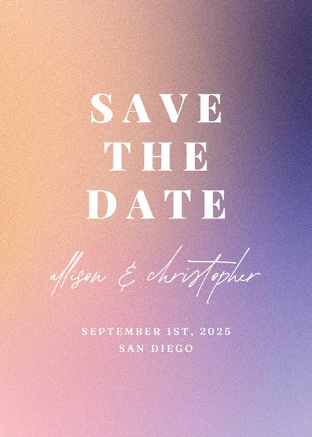Aesthetic gradient - save the date card