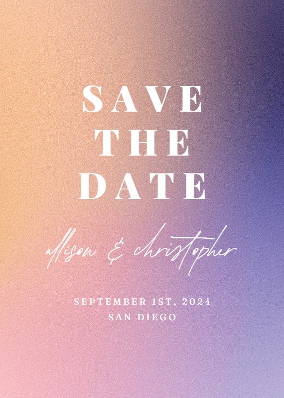Aesthetic gradient - save the date card
