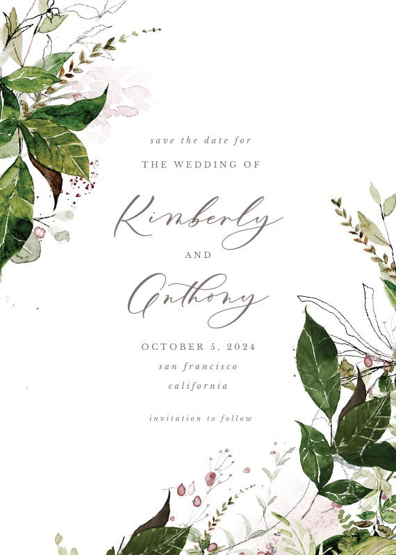 Always lovely - save the date card