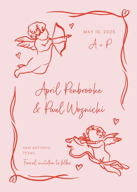 Angels hug - save the date card