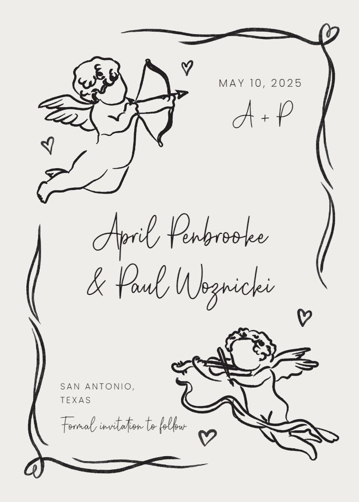 Angels hug - save the date card