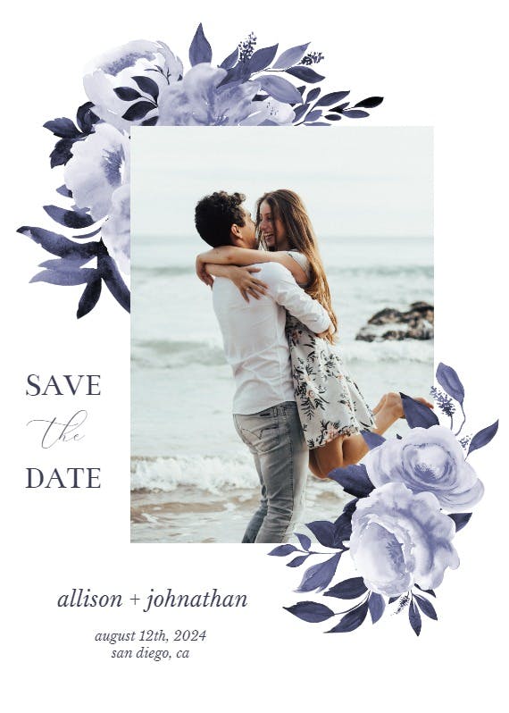 Antoiniette florals - save the date card
