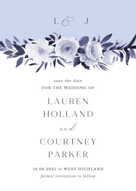 Antoiniette florals - save the date card