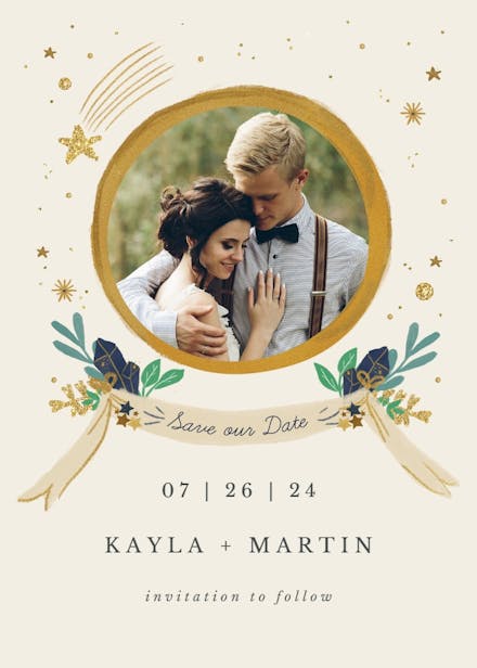 Around stars - save the date card
