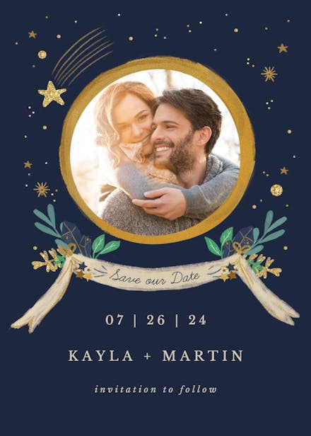 Around stars - save the date card