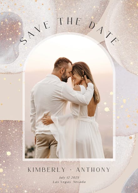 Artsy abstract with glitters - save the date card