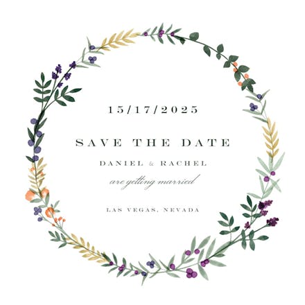Autumn frame - save the date card