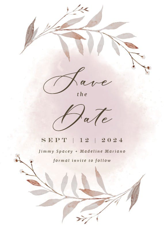 Autumnal watercolor - save the date card