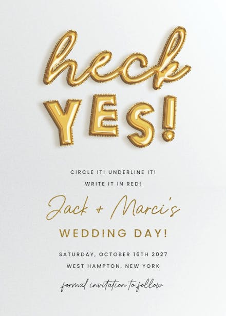 B is for balloons - save the date card