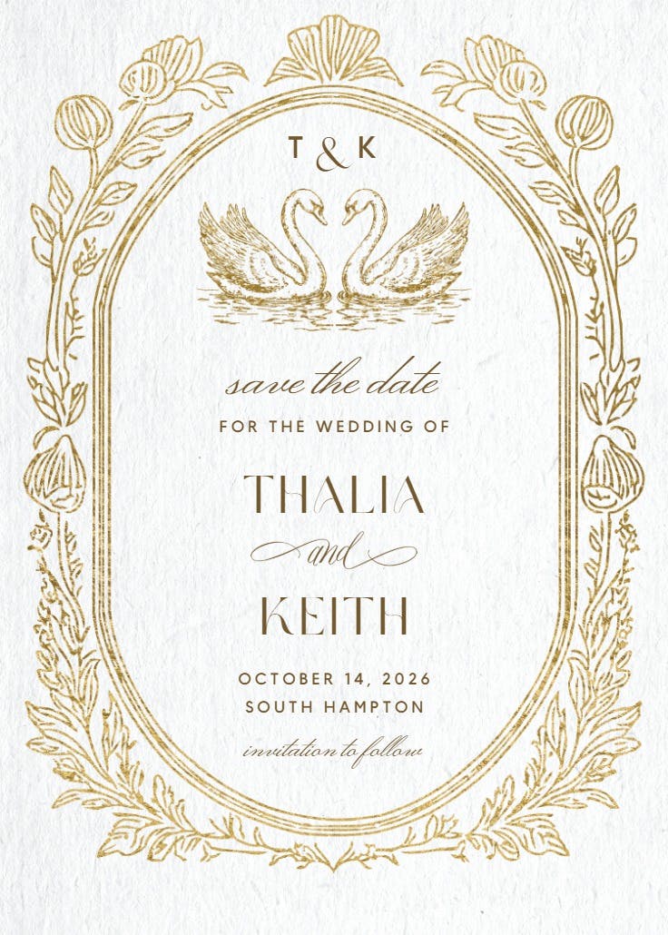 Baroque border - save the date card