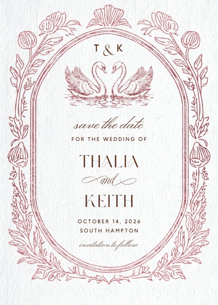 Baroque border - save the date card