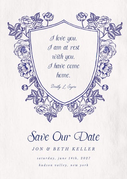 Baroque frame - save the date card