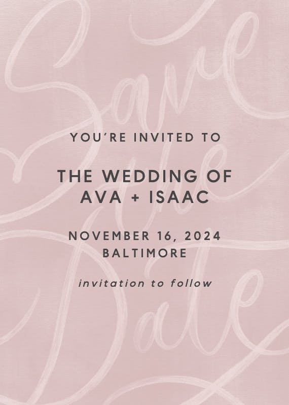 Simple and bold - save the date card