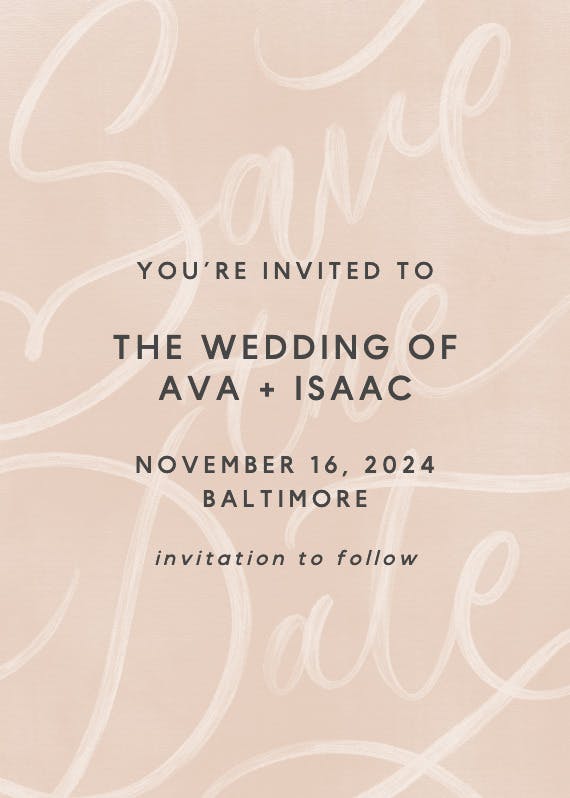 Simple and bold - save the date card
