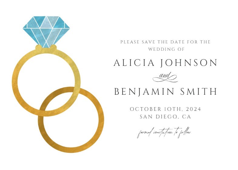 Big ring - save the date card