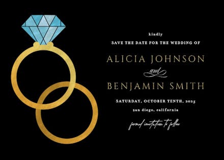 Big ring - save the date card