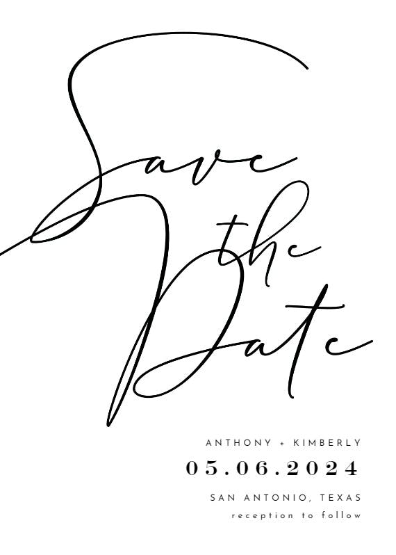 Big script - save the date card