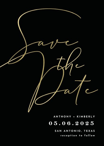 Big script - save the date card