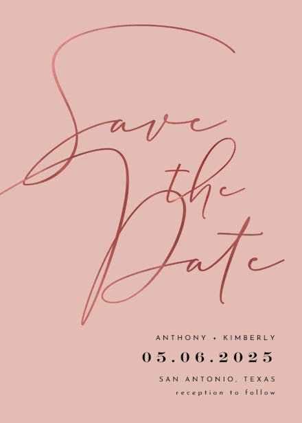 Big script - save the date card