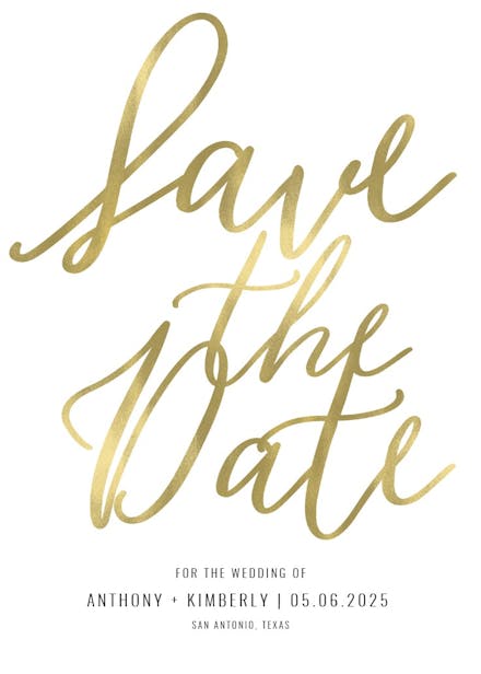 Bigger script - save the date card