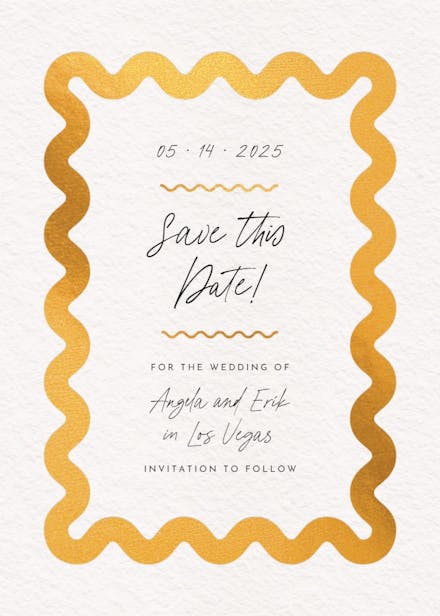 Billowing border - save the date card