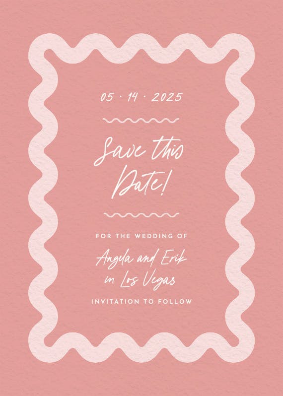 Billowing border - save the date card