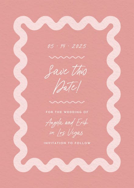 Billowing border - save the date card