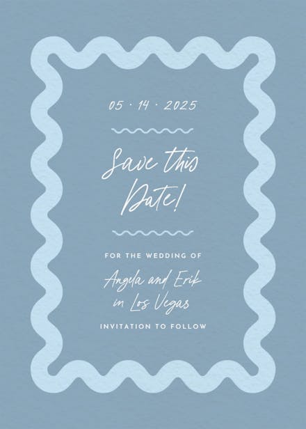 Billowing border - save the date card