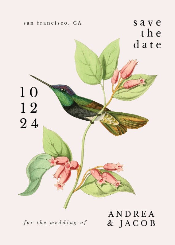 Birds in love -  tarjeta para reserva la fecha