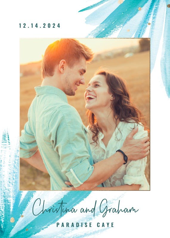 Blue lilies - save the date card