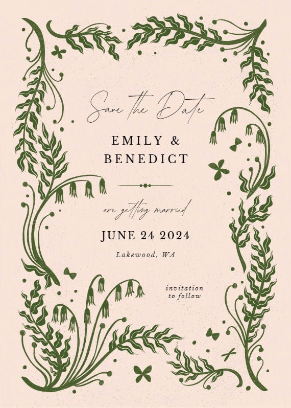 Bluebells - save the date card