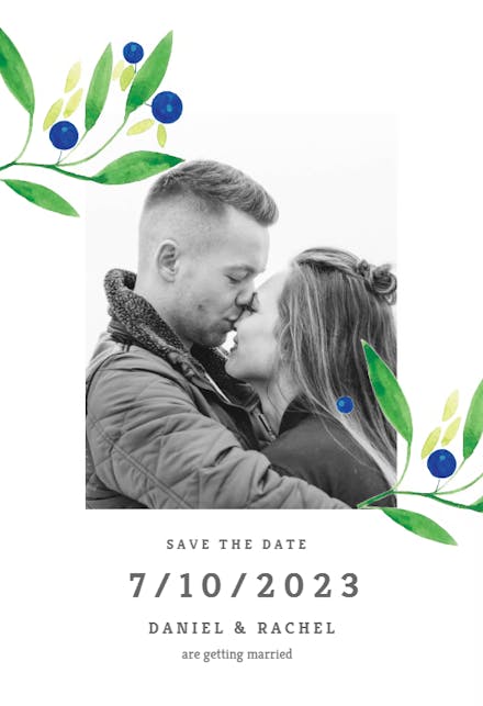 Blueberry fields - Save the Date Card