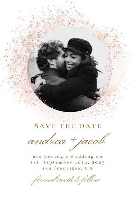 Blush Gold Spots - Save the Date Card