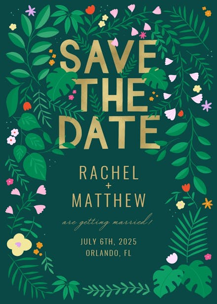 Botanic garden - save the date card