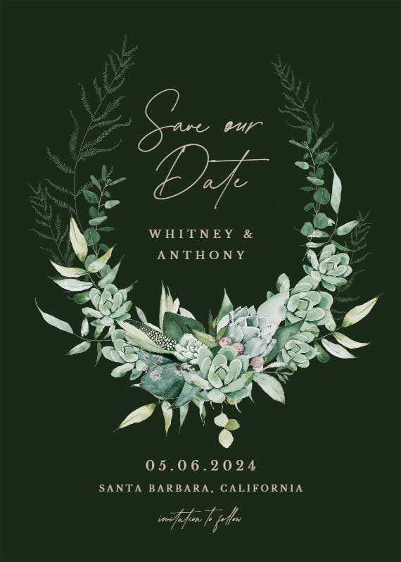 Branching out - save the date card