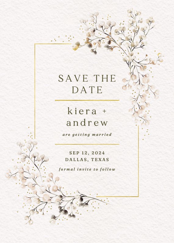Breathless - save the date card