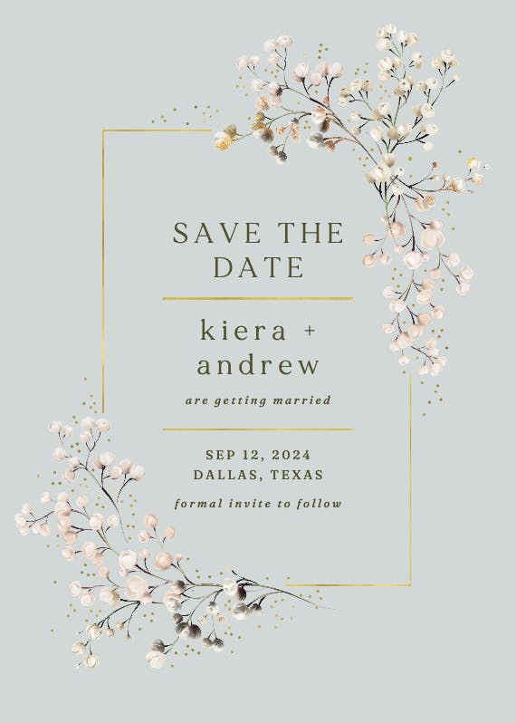 Breathless - save the date card