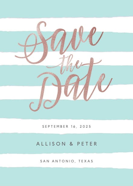 Brushed stripes - save the date card
