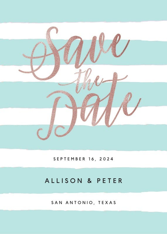 Brushed stripes - save the date card