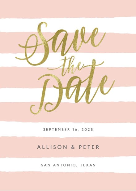 Brushed stripes - save the date card