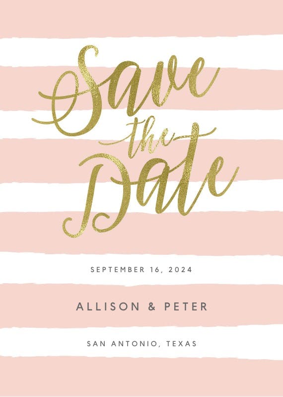 Brushed stripes - save the date card