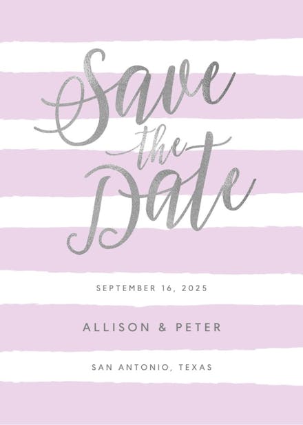 Brushed stripes - save the date card