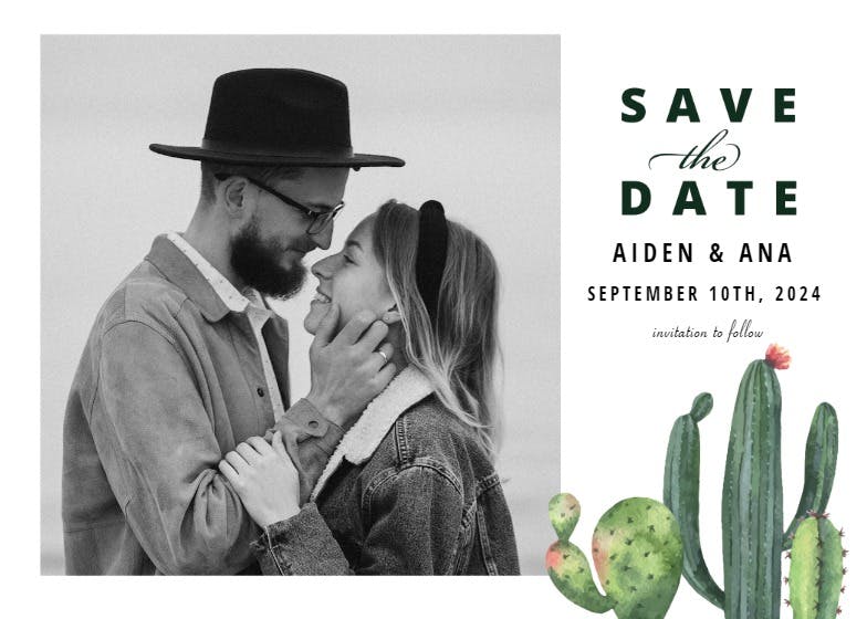 Cactus - save the date card
